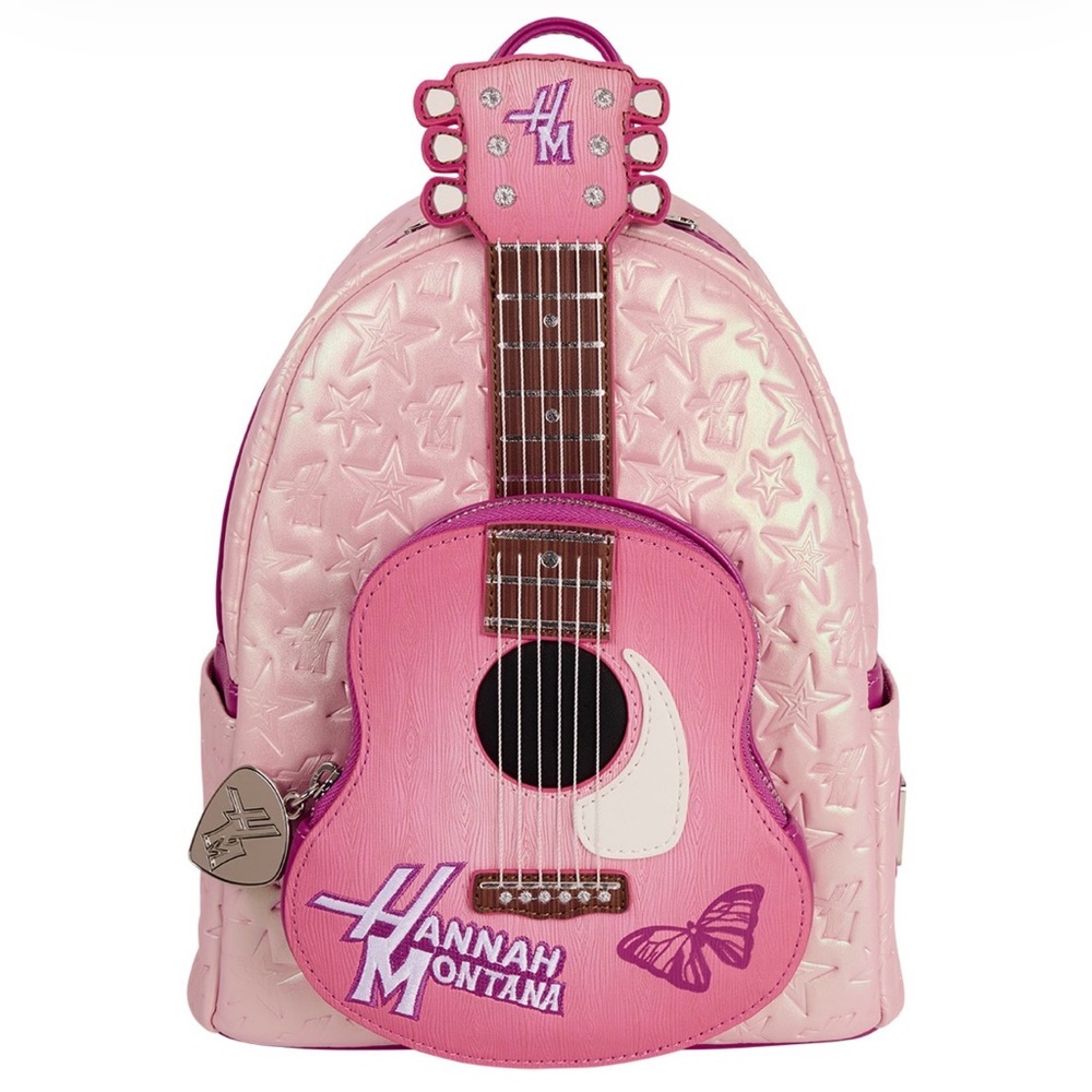 Loungefly Pink Backpack with Guitar and Butterfly